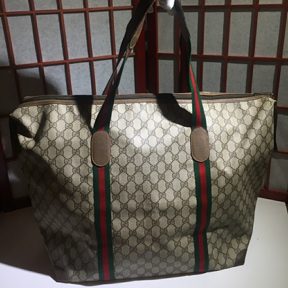 🔴SOLD🔴Vintage Gucci Webbing Sherry Boston Bag - Picture 2 of 7